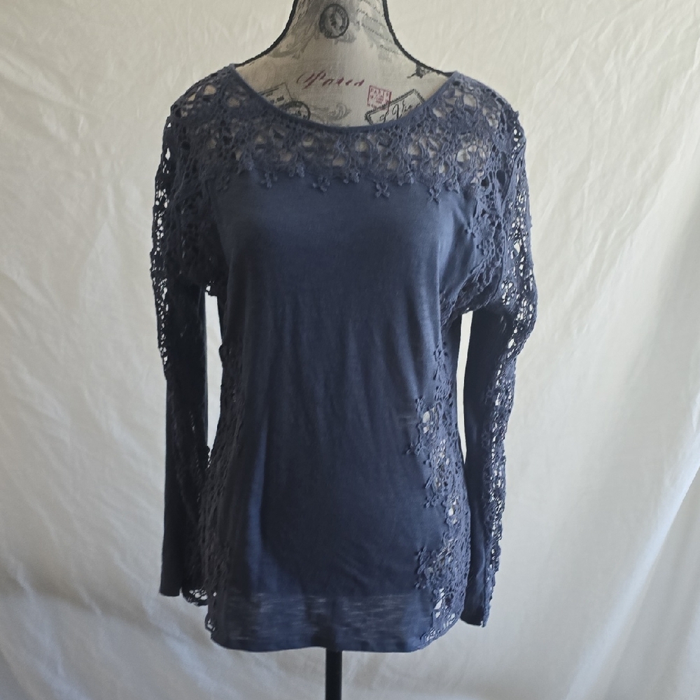 Sundance Midnight Blue Lace Blouse